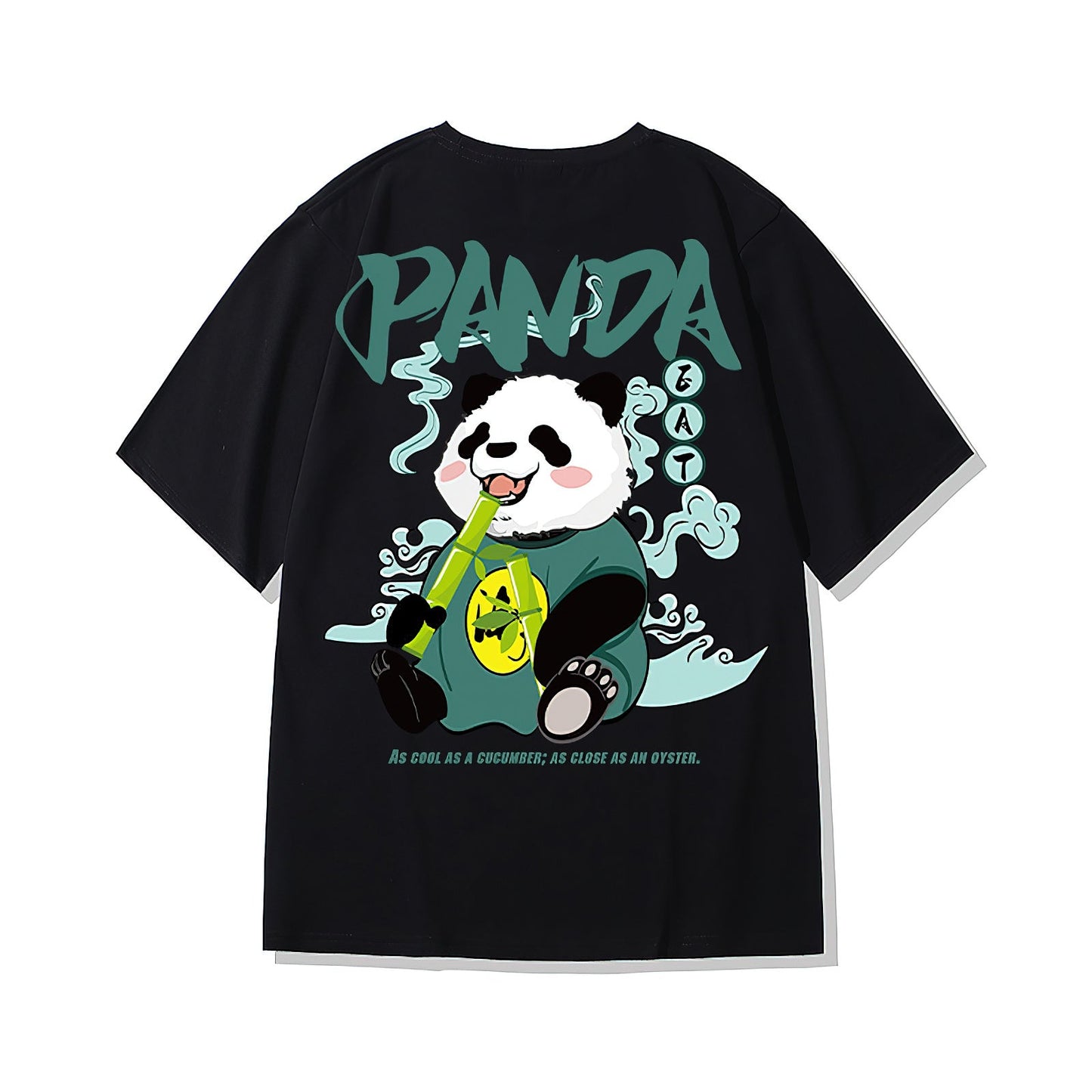 Oversized Panda Graphic T-Shirt – Streetwear Black Tee for Men & Women