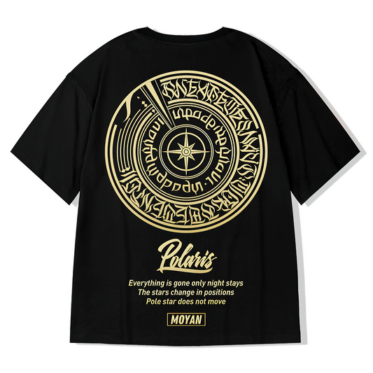 Polaris Compass Graphic Streetwear T-Shirt – Cosmic Urban Style