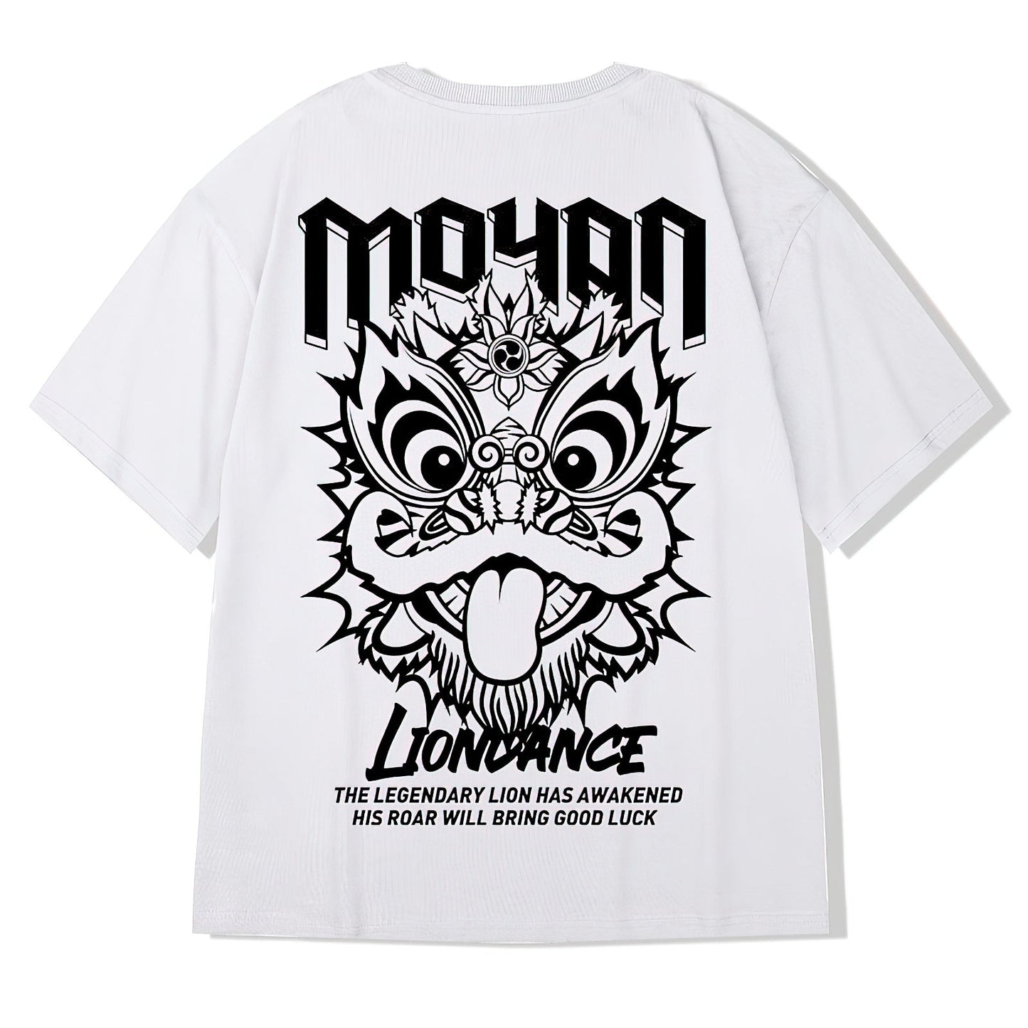 Lion Dance Graphic Unisex Streetwear T-Shirt – Oversized Asian-Inspired Tee for Men & Women