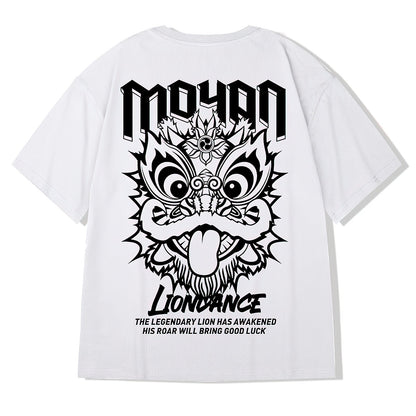 Lion Dance Graphic Unisex Streetwear T-Shirt – Oversized Asian-Inspired Tee for Men & Women