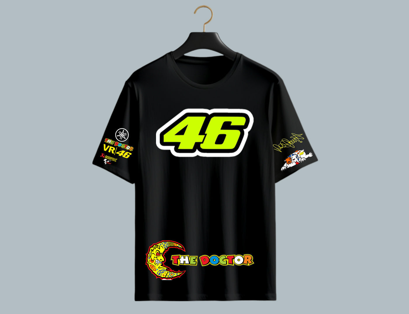 VR46 Black Oversized Tee – Moto Street Vibes Edition 🏍️