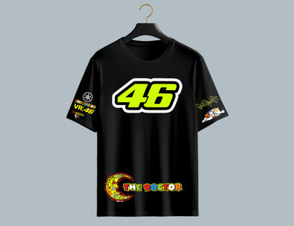 VR46 Black Oversized Tee – Moto Street Vibes Edition 🏍️