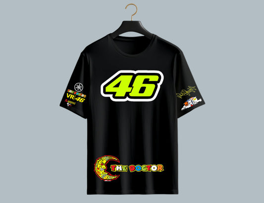 VR46 Black Oversized Tee – Moto Street Vibes Edition 🏍️