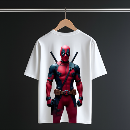Deadpool Oversized White T-Shirt – Streetwear Graphic Tee for Men & Women
